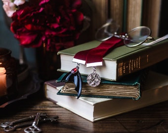 Cassian, Dark Red Velvet Ribbon Bookmark, Bookish Gift, Book Lover Gift, Reader Gift, Velvet Bookmark, ACOTAR, Bat Boy