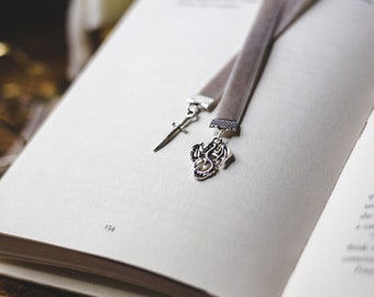 Book Dragon, Velvet Ribbon Bookmark, Bookmark, Charmed Bookmark, Book Accessory, Booklover Gift, Gift,Fantasy Bookmark, Dragon Bookmark