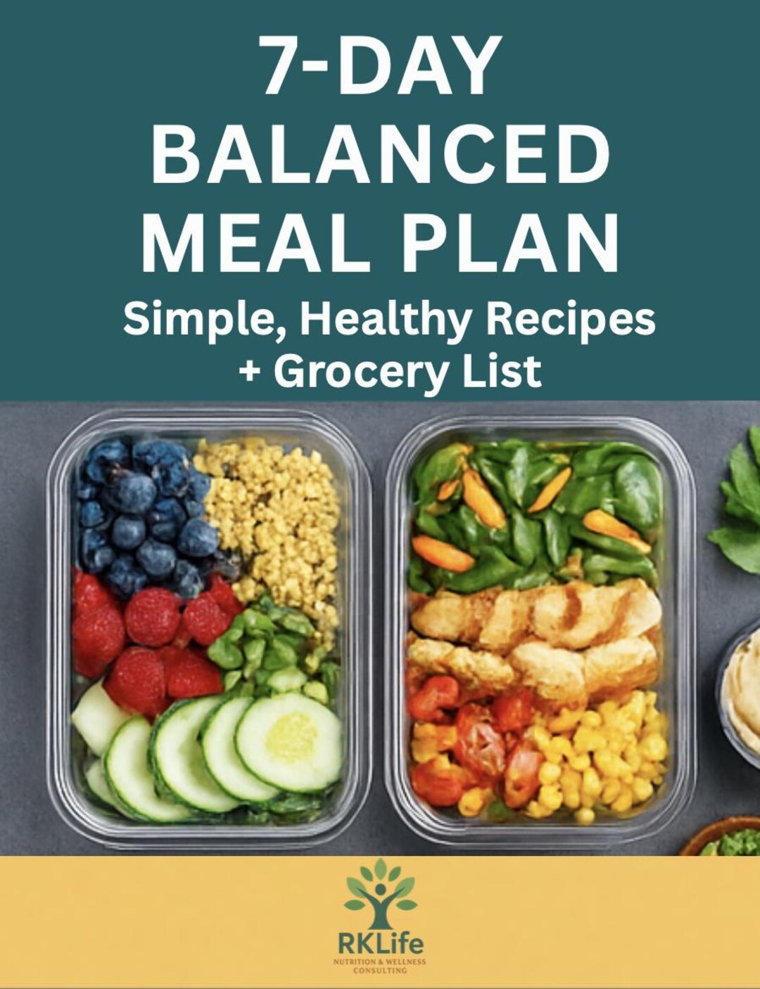 7 Day Balanced Meal Plan - Simple, Healthy Recipes and Grocery List ...