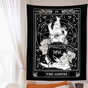 Cartão de tarô pendurado na parede do café" | Tapeçaria para decoração de casa | Tarô | Magia | Esoterismo