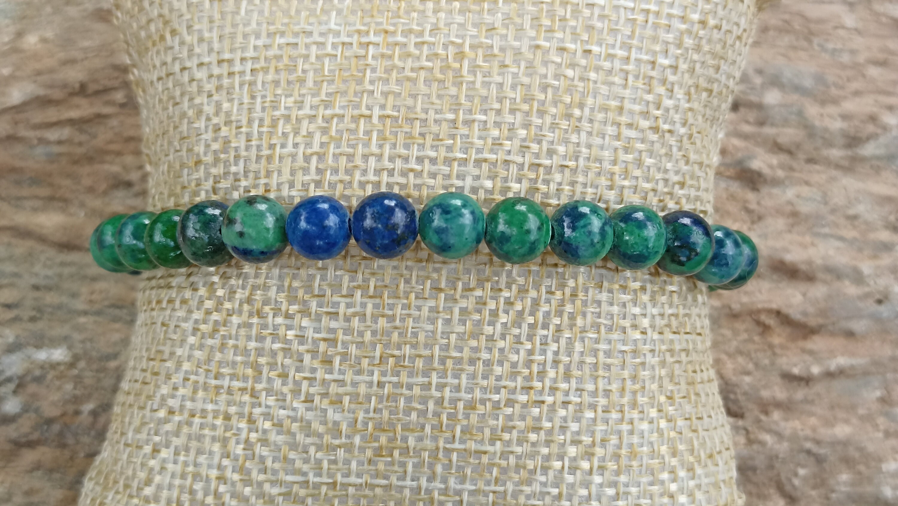 Azurite Malachite Bracelet World Gemstones Blue Green — Satin Crystals