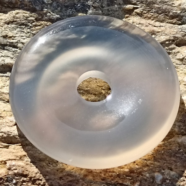 Pendentif Donut Agate Blanche 3cm