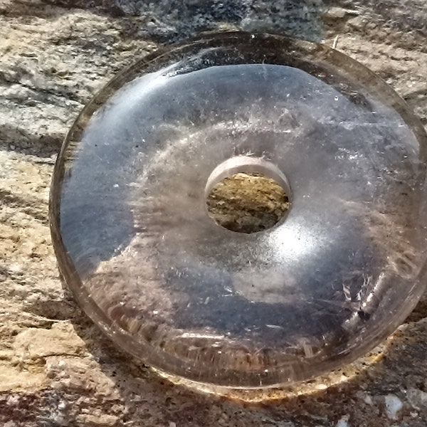 Smoky Quartz Donut Pendant 3cm