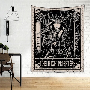Tenture Murale Carte de Tarot The High Priestess | Décoration Tapisserie
