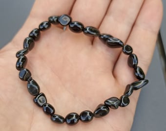 Celestial Eye Obsidian Bracelet Rolled Stones A 7mm