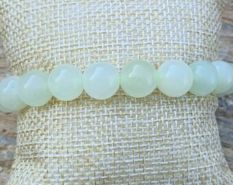 Balls Bracelet Lithotherapie Natural Stone Chinese Jade A 10mm