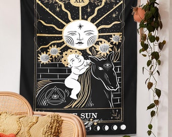 The Sun Tarot Card Wall Hanging | Decoration Witch Tapestry | tarot | esotericism