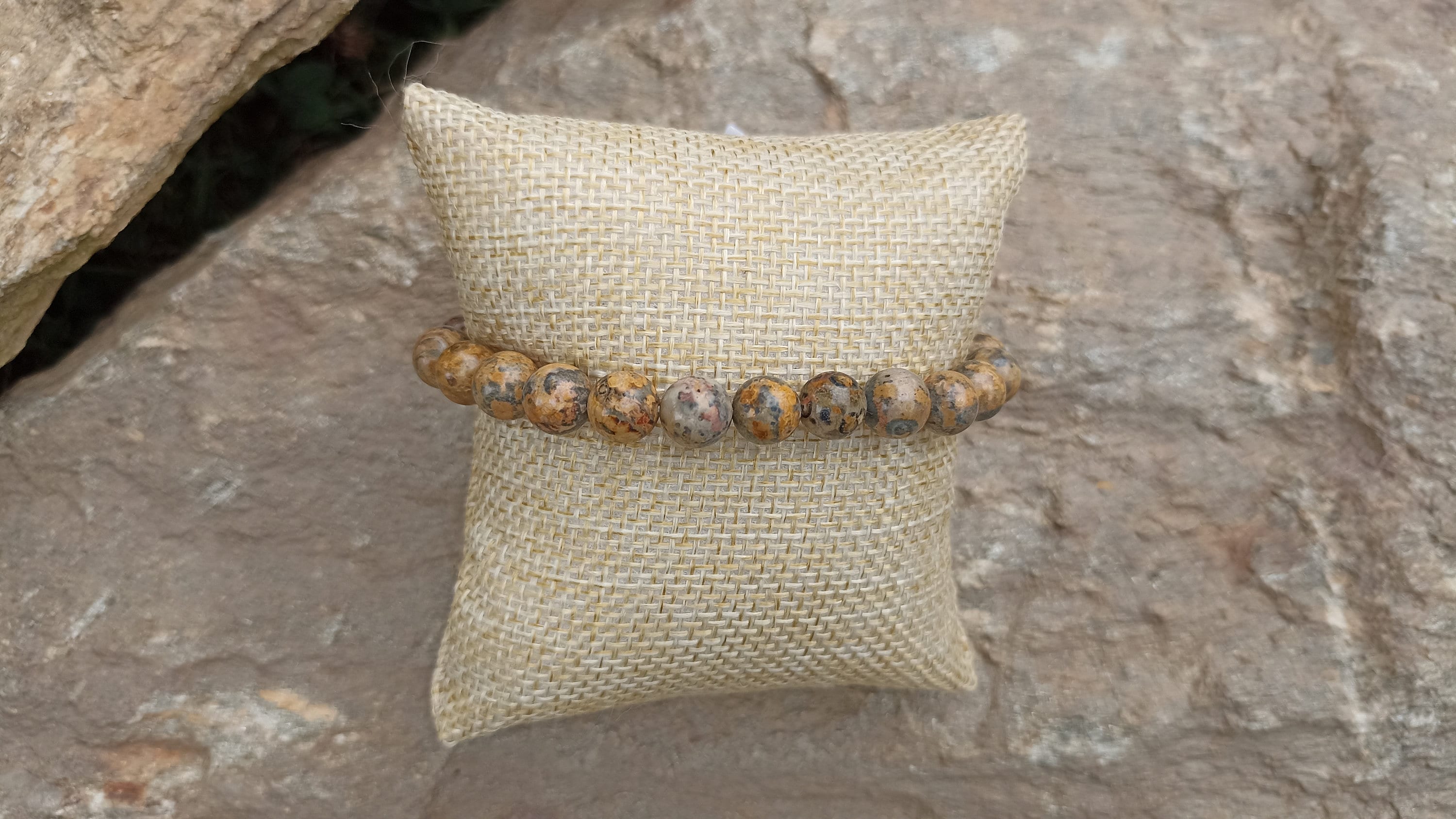 Bracciale elastico unisex Buddha pietre vere naturali mm.8 diaspro rosso