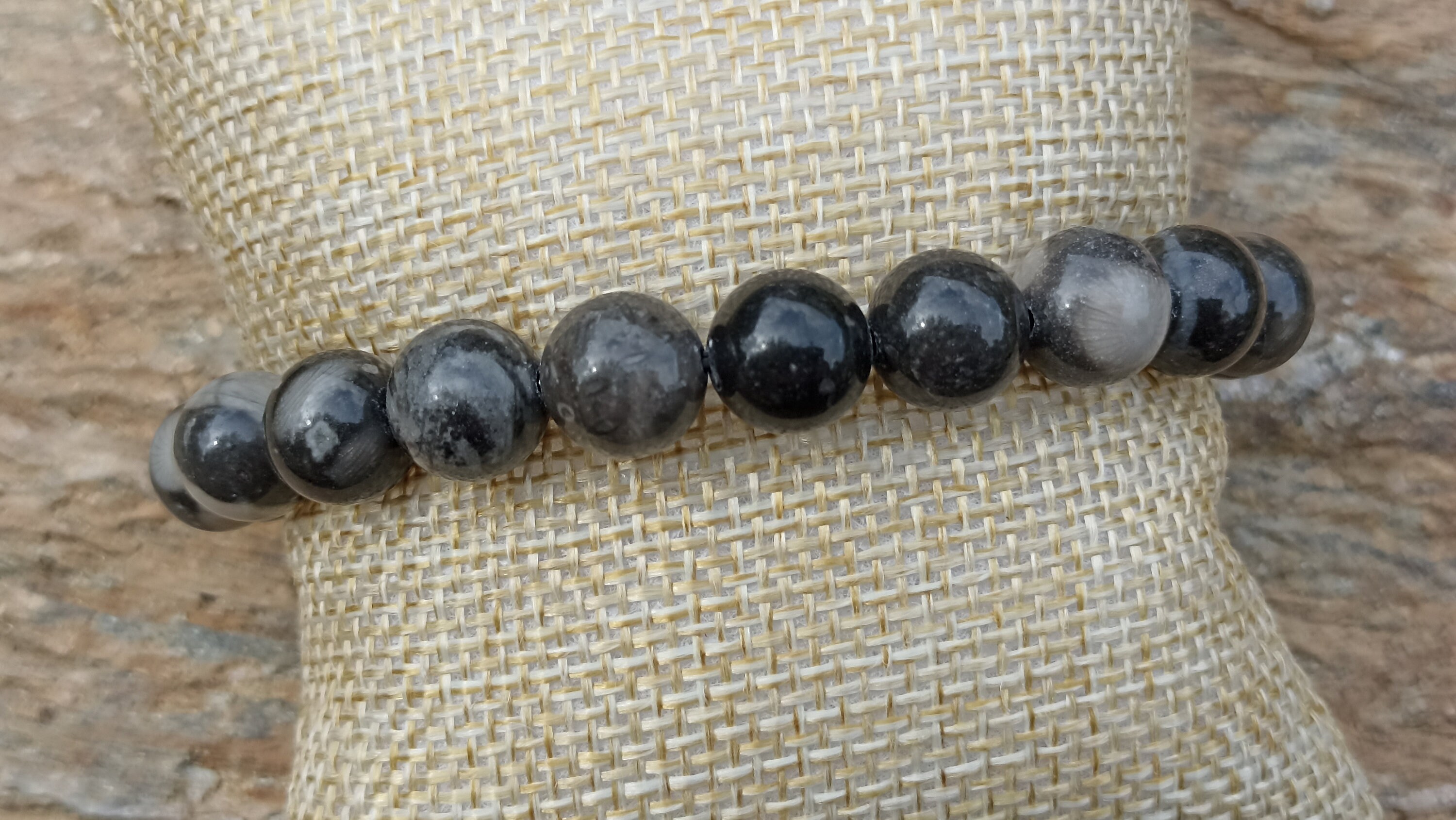 Ball Bracelet Lithotherapy Natural Stone Orthoceras A 10mm