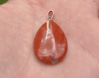 Red Jasper Drop Pendant 3cm Teardrop Stone