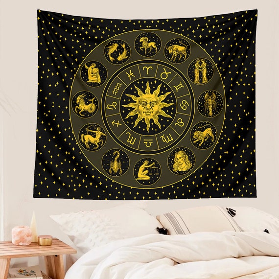Zodiac wheel tapestry hotsell
