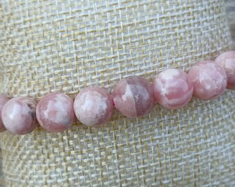 Bracelet Ball Lithotherapie Natural Stone Rhodochrosite Argentina A+ 09-10mm