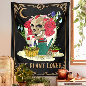Tenture Murale Carte de Tarot The Plant Lover | Décoration Tapisserie Sorcière | Tarot | ésotérisme