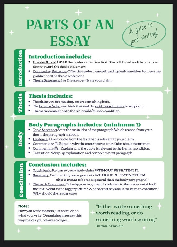 components of an essay paragraph