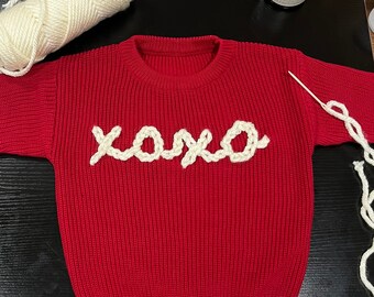 Custom Hand Embroidered Knit Sweater