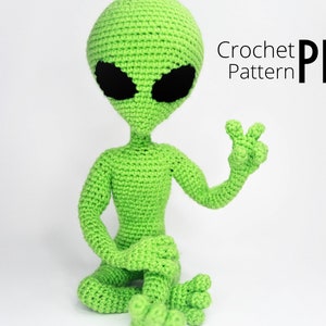 Crochet Pattern Grey Alien | Amigurumi |  PDF Pattern | Unique Gift |  Bendable | Alien Toy Pattern | CryptidCrocheted