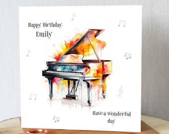 Personalised Piano Birthday Card Pianist Classical - Etsy UK
