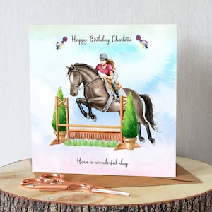 Horse Riding Birthday Card. Show Jumping. Add Any Name and - Etsy