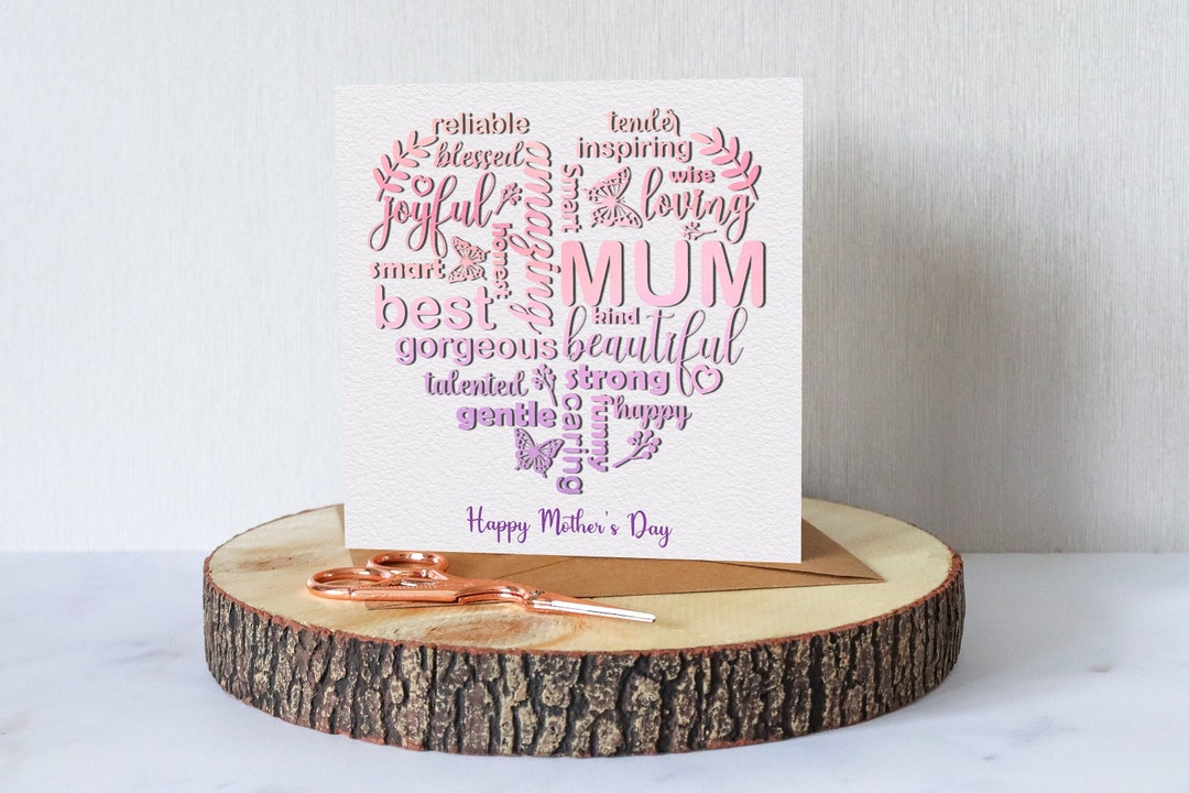Mothers Day Card Word Art for Mum Pretty in Pink Word Art Card All Mothers Day Card Word Art for Mum Pretty in Pink Word Art Card All