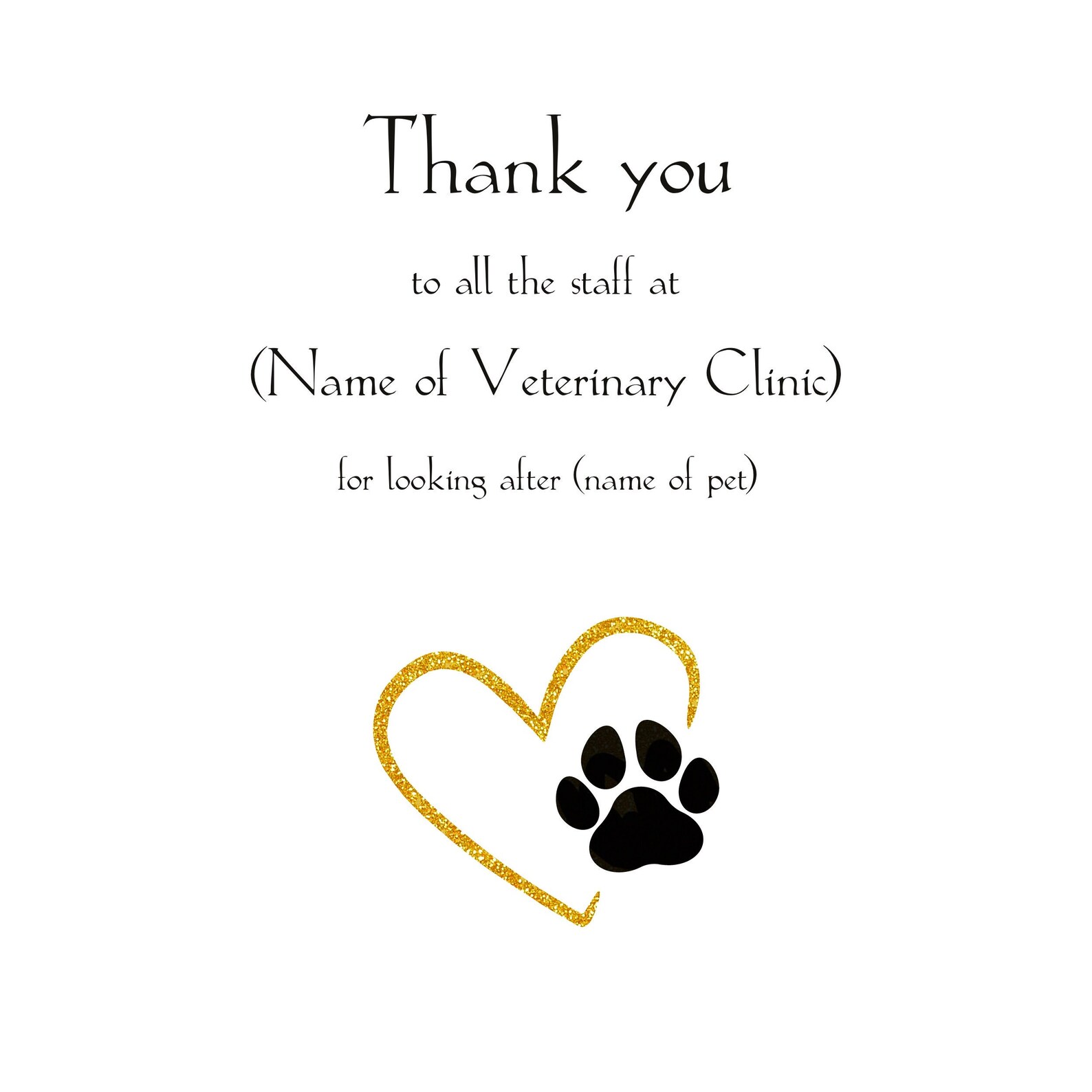 Veterinary Thank You Card. Thank You Vet. Thank You to All the Etsy