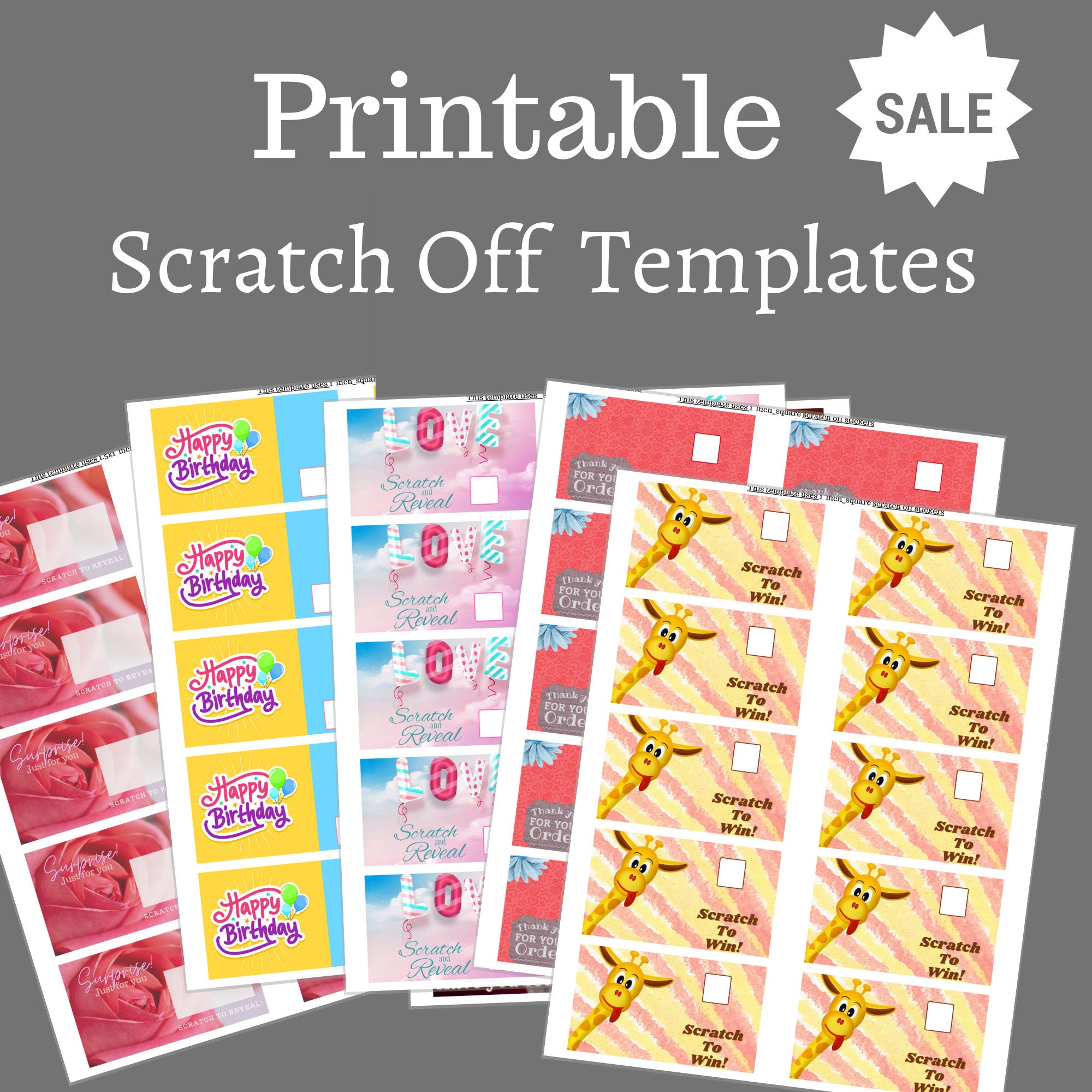 Scratch off Game-scratch off Printables- Printable Templates-print ...