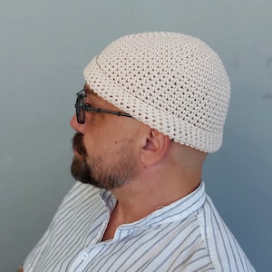 Fisherman Knit Beanie Men Cotton Breathable Skull Cap