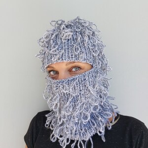 Distressed Knit Balaclava Crochet Ski Mask by BudanovaDezign