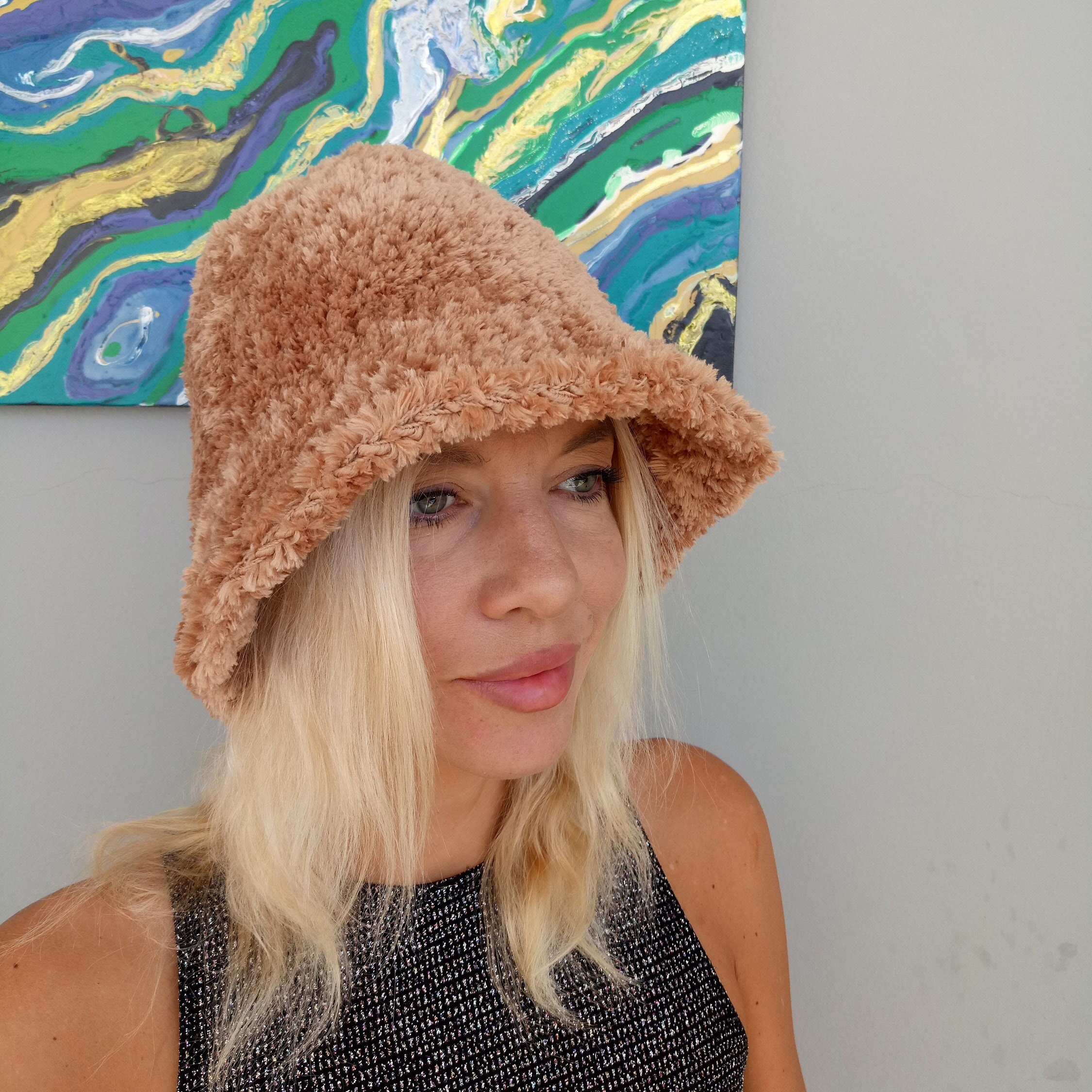 帽子 sol soonerorlaterHand-knitted Bucket Hat sol soonerorlaterHand-knitted Bucket Hat