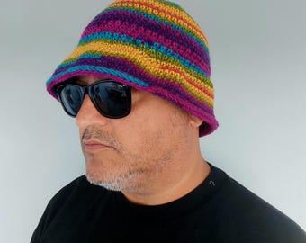 Custom Crochet Bucket Hat for Men by BudanovaDezign