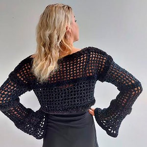 Crochet Mesh Bolero Shrug for Women See Through Top by BudanovaDezign image 3