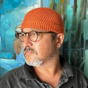 Fisherman Beanie for Men Knit Hemp Skull Cap Crochet Docker Hat