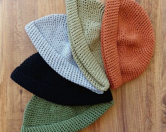 Fisherman Beanie for Men Knit Hemp Skull Cap Crochet Docker Hat