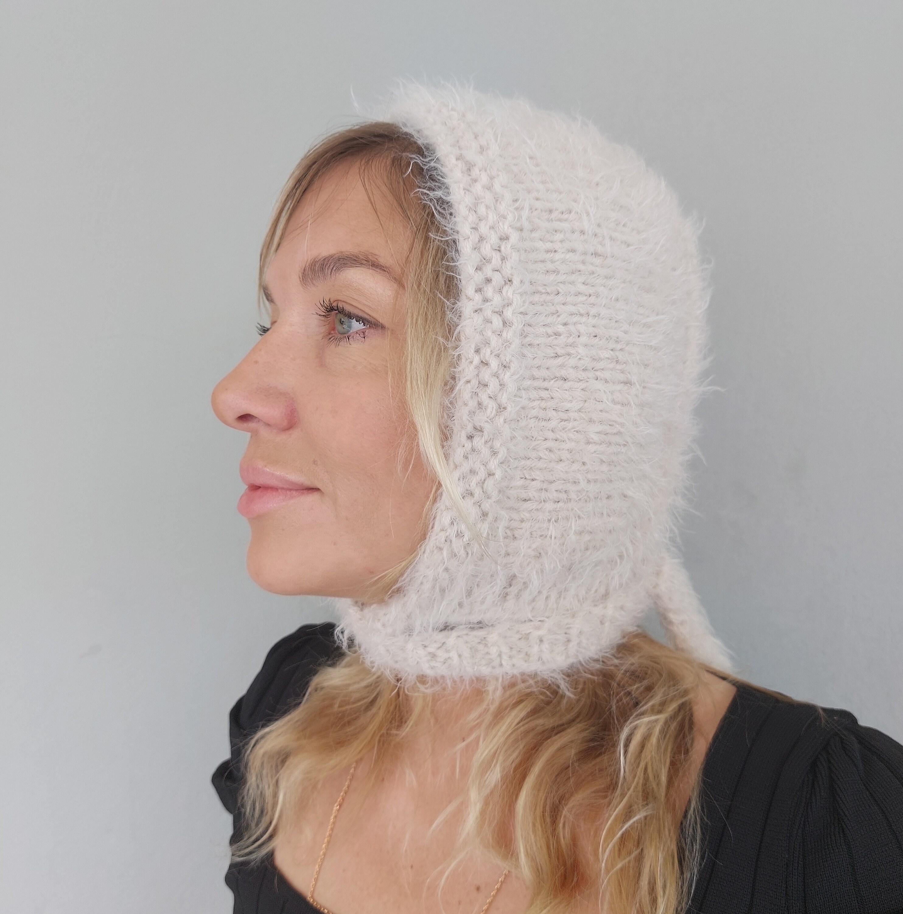 Beige Knit Bonnet - Etsy