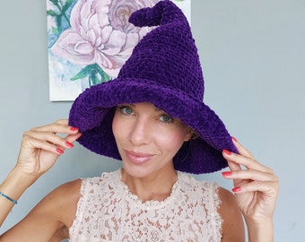 Purple Witch Hat Crochet Bucket Hat by BudanovaDizign