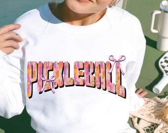 Pickleball Sweatshirt For Women, Pickleball Shirt, League Shirts, Pickleball Gifts, Coquette Sweatshirt, Bow Sweatshirt, Birthday Gifts, BFF