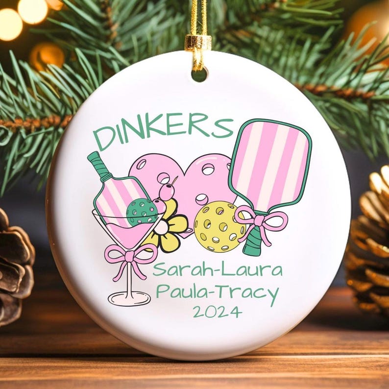 Personalized Pickleball Ornament, Christmas Pickleball Ornament, Custom ...