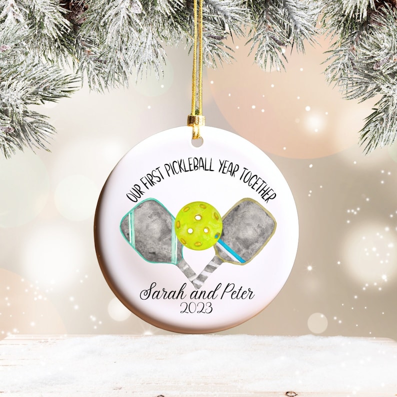 Pickleball Couples Ornament Personalized for Pickleball Players, Pickleball League Gift Custom