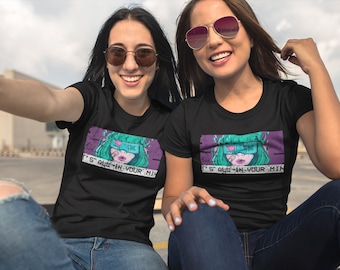 Futuristic Shirt, Graphic 80s T Shirt, Positive Girl Power Shirt, Video Game Shirt, Inspirational Cyberpunk Shirt, Glitch Vaporwave Shirt