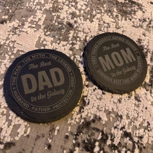 Individual slate coasters with desired engraving - elegant table decoration for your home