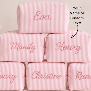 Trousse à maquillage personnalisée avec nom, organiseur de trousse de maquillage personnalisé, trousse à maquillage monogramme, boîte demoiselle d'honneur, trousse de soins cosmétiques pour elle