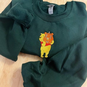 Fall Winnie the Pooh Embroidered Sweatshirt - Embroidered Crewneck - Custom Sweatshirt - Fall Sweater - Halloween Sweater