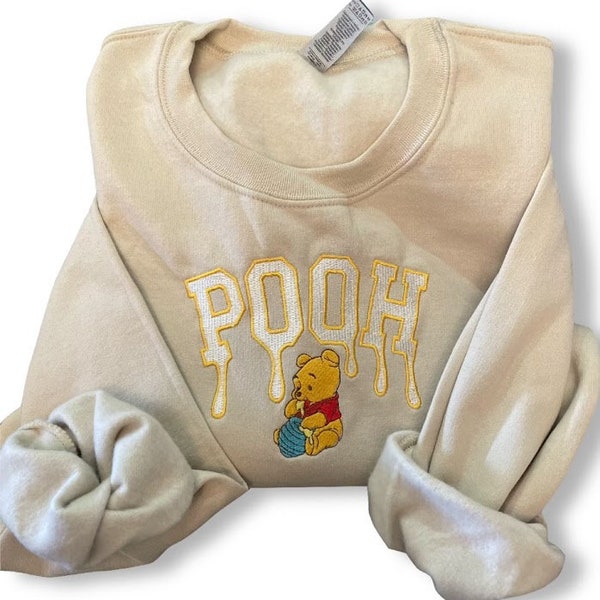 Winnie the Pooh Embroidered Sweatshirt, Childhood Crewneck, 90s Sweatshirt, Gift for him and her, Women and Men's Clothing, Anime Cartoon