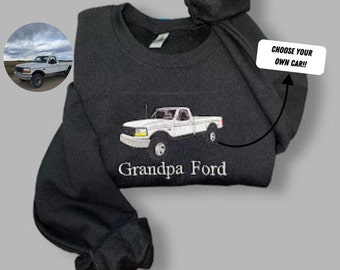Custom Embroidered Car Sweatshirt, Personalized Truck Crewneck, Car Lover Gift