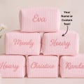 Personalized Makeup Bag With Name, Custom Makeup Bag Organizer, Monogram Make Up Bag, Bridesmaid Box, Cosmetic Care Package for Her Toiletry product logo