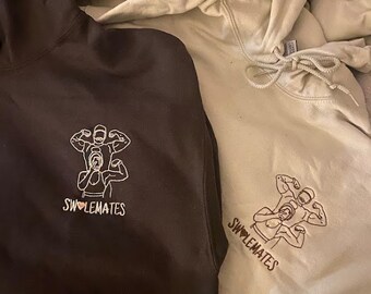 EMBROIDERED HOODIE|Custom Outline From Photo, Photo Outline Sweatshirt, Portrait Tshirt, Oversized Hoodie, Couples Sweatshirt, Wedding Gift