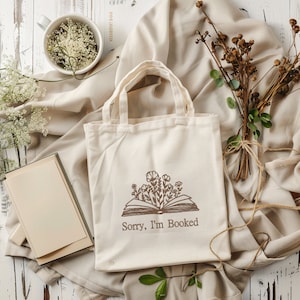 Sac fourre-tout en toile brodée, cadeau pour professeur, livresque, cadeau pour les amateurs de lecture, cadeau de bibliothécaire, sac fourre-tout surdimensionné, fourre-tout pour sac d'alimentation, cadeau de club de lecture