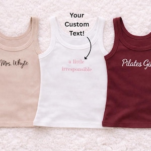 Custom Tank Top, Personalized Text or Logo, Bridal Party & Girls Trip Tops