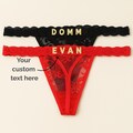 Custom Name Thong, Personalized Thong with Name, Name Chain, Plus Sized, Name Thong With Matching Bra Option, Monogram Rhinestone Thong Cute product logo