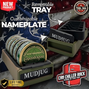 Nicotine/Tobacco/Snuff Can rack Organization! Backwoods Blend Chill 5 Can Chiller Rack Set | Premium Dip Can Storage Organizer, Customize