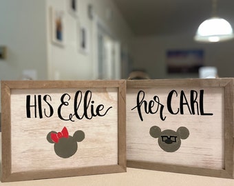 I Belong to You Up Signs His Ellie Her Carl Hand Painted Signs Gift Disney Wall Art